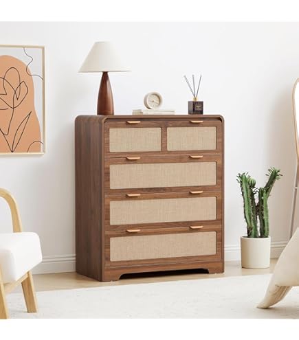 mid century modern dresser tall Solid Walnut Tall-boy - "dumont" - Inspired century dresser with a vertical drawer stack on angled solid wood legs Mid-Century 5-Drawer Dresser (27") |