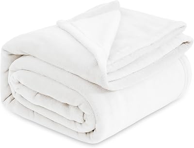 Bedsure Fleece Blanket King Size 270x230 cm Ivory Soft Warm Microfibre