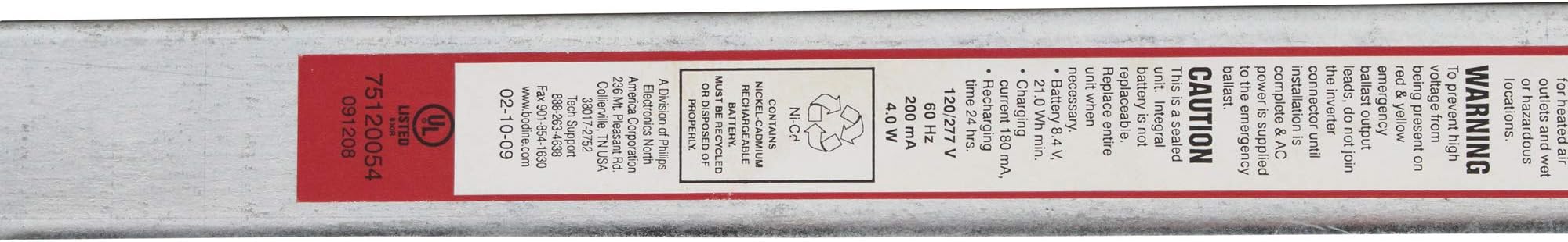 Bodine B50lp Fluorescent Emergency Ballast 2 Lamp 17 215w