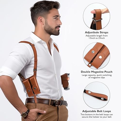 Shoulder Holster, Universal PU Leather Shoulder Holster, Gun