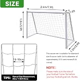 Cyrank Football Goal Net 8x6ft Replacement Soccer Net Polypropylene view 3