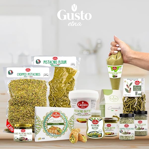 GUSTO ETNA PISTACHIO BRITTLE, SWEET PISTACHIOS BUTTER CHEWS WITH PISTACHIO CRUMBLES, BITE SIZE, INDIVIDUALLY WRAPPED, 6.7 OZ (190 G) BARK, NON GMO, PRODUCT OF ITALY