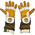 Foxhound Bee Company Sting Stopper: Leather Beekeeping Gloves Innovative, Durable, Double Goatskin, For Men and Woman - Olive Green - Small