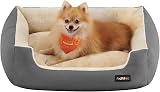 Feandrea Dog Bed Sofa with Removable Reversible Cushion Dove Grey Sand Beige