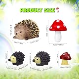 Dacitiery Resin Mini Hedgehogs and Mushroom Garden Figurines Set view 2