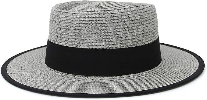 Amazon Co Jp Gift Tower つば広 パナマハット メンズ レディース 麦わら帽子 Uvハット 日除け 春夏 吸汗速乾 リボン付き カンカン帽 ストローハット ジャズ アウトドア グレー 服 ファッション小物