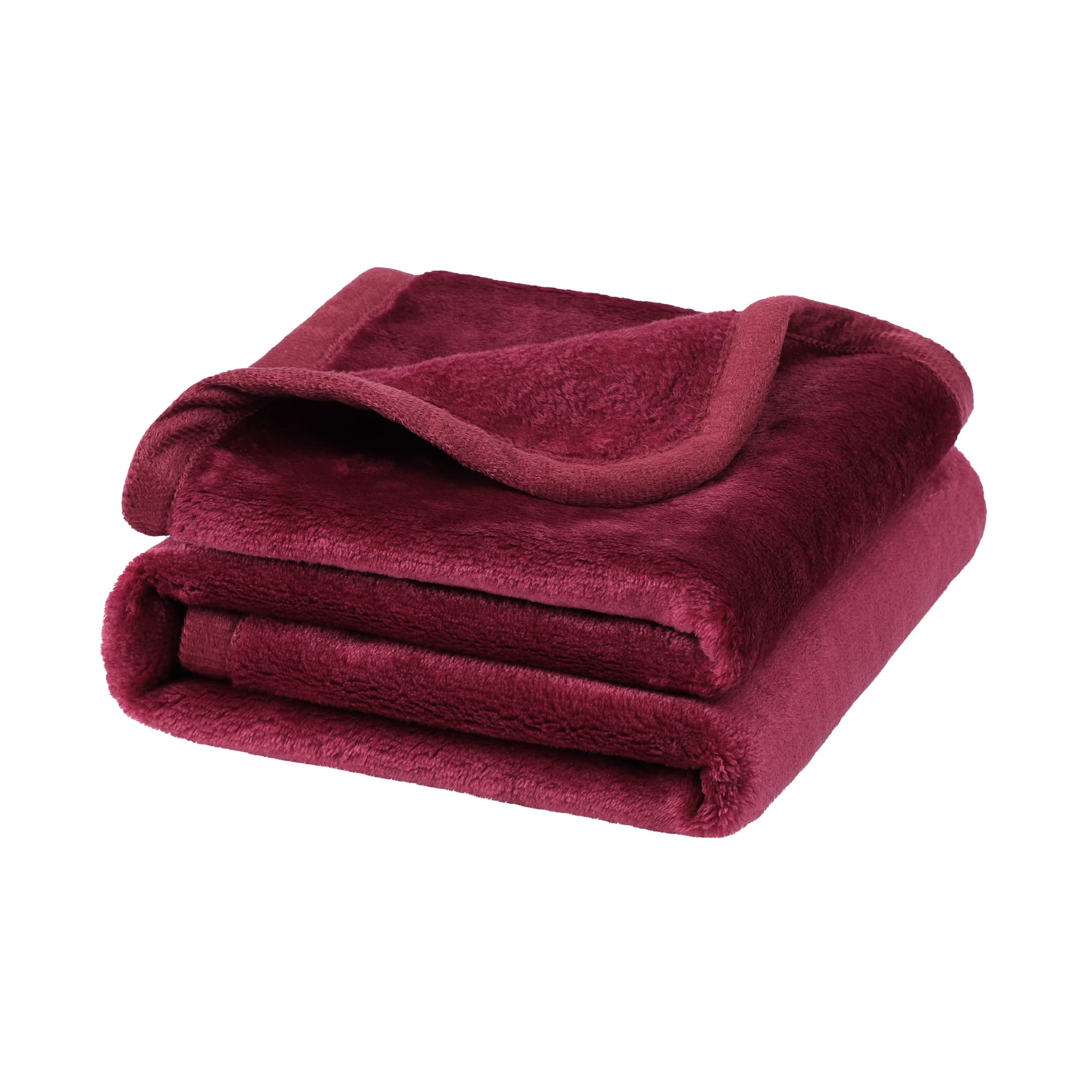 PiccoCasa Pet Dog Blanket Fluffy Fleece Soft and Warm Puppy Bed Blanket Throw Washable Cover Blanket Burgundy 75cm x 100cm