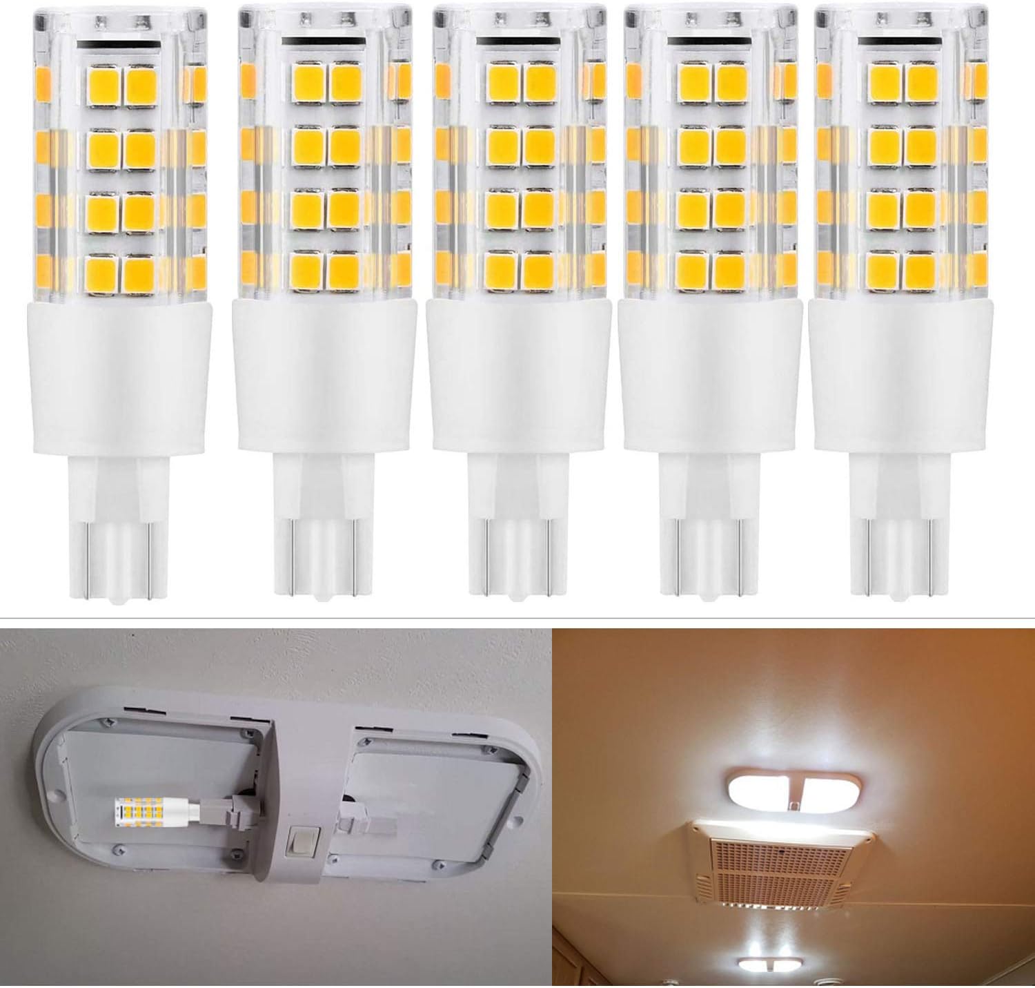 SYXKJ 12 Volt 921 Wedge Replacement LED Bulb, T10 12V