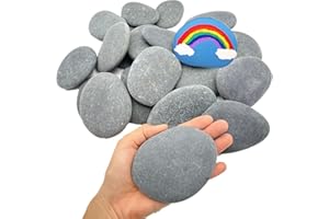 Lifetop 30PCS Painting Rocks, 3"-4" DIY Rocks Flat & Smooth Kindness Rocks for Arts, Crafts, Decoration, Large Rocks for Painting,Hand Picked for Painting Rocks
