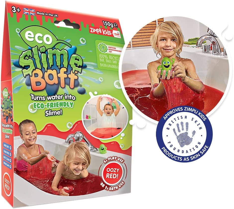 ZIMPLI Eco Slime Baff Red 1 Bath or 4 Play Uses Multi-Sensory Toy