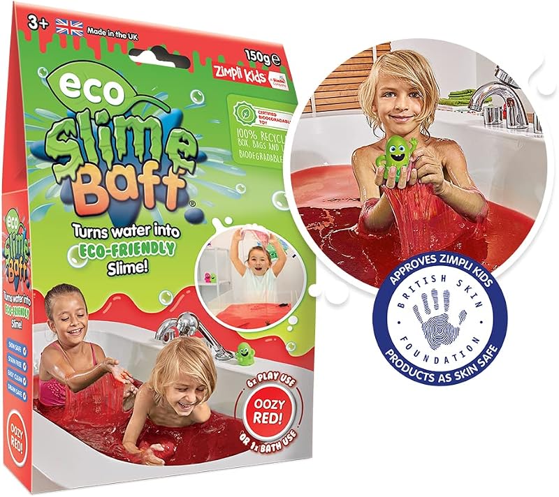 ZIMPLI Eco Slime Baff Red 1 Bath or 4 Play Uses Multi-Sensory Toy