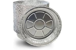 Ruthy's Outlet Round aluminum foil pans Disposable Tray Containers for Storing, Baking, Meal Prep & Reheating | Freezer & Oven Safe, Recyclable (30, 7" Round)