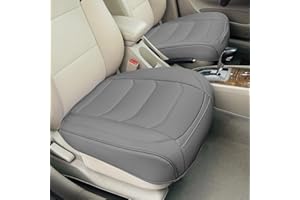 BOPUOVRE Car Seat Cover for Luxury & Comfort - PU Leather, Anti-Slip, Full Wrap Protection with Storage Pocket for Bottom Cushion - Universal Fit for 95% of Vehicles (Gray,2 Piece)