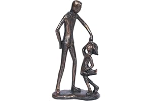 PUHOZN Dad Gifts from Daughter Imitation Cast Iron Sculpture Girl Dad Dancing Status Father Daughter Figurine Decoration for Fathers Day Wedding Memorial Gifts for Dad Statue for New Dad Stepdad Husband