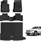 3W Floor Mats and Cargo Liner Compatible for Mercedes Benz GLC 2016-2022, TPE All Weather Custom Fit GLC300/GLC350e/GLC43 AMG/GLC63 AMG/GLC63 AMG S Car Mats and Trunk Liner(Not Fit Coupe)