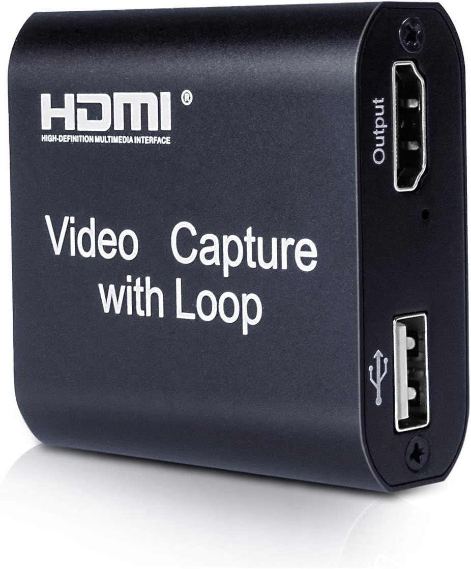 Capture Card, MONODEAL HDMI Video Game Converter with Loop Out, HDMI to USB Capture Device Support Full HD 1080P Video for Gaming, Streaming, Teaching, Video Conference, Live Broadcasting