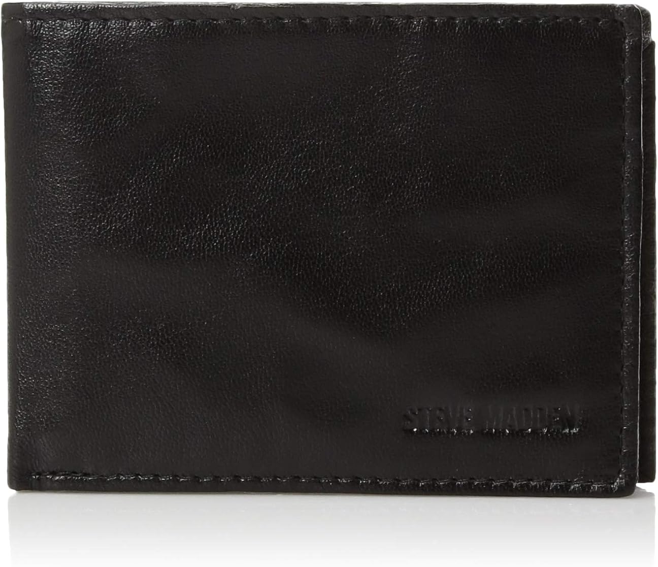 Steve Madden Men's Leather RFID Blocking Wallet with Extra Capacity ID