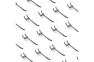 HUHOLE Black Pegboard Hooks 4 Inch, 25PC, Heavy Duty Pegboard Hooks, Fit 1/4" Peg Board