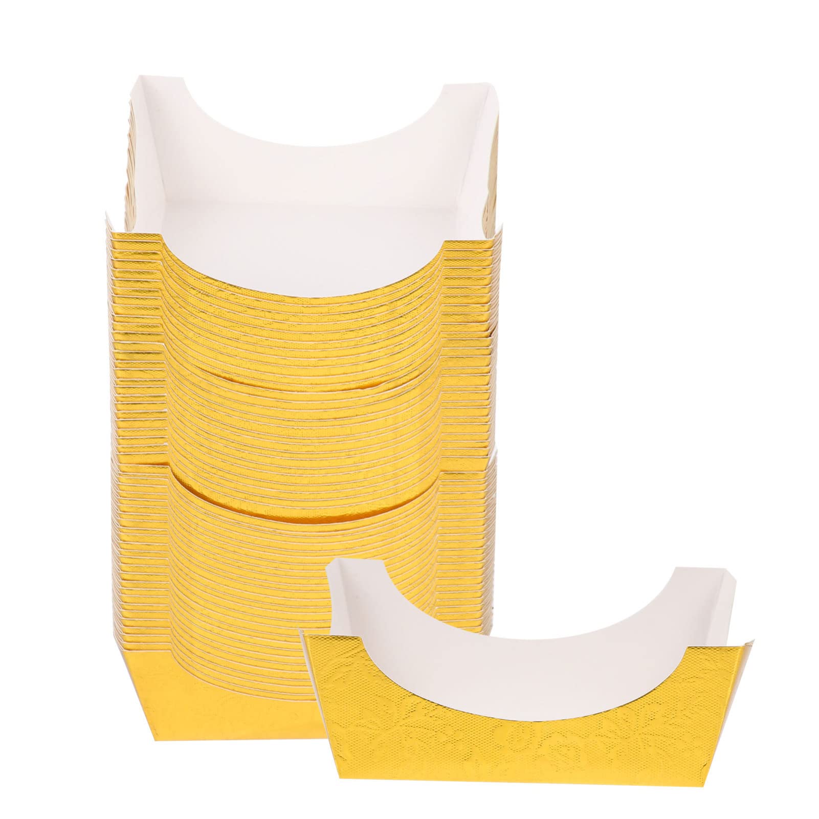 Photo 1 of 100pcs Cake Tray Cupcake Cups Paper Bowls Party Cup Liners Cup Decorating Ice Cream Cups Wrapping Muffin Square Paper for Decorative Pastry Tray