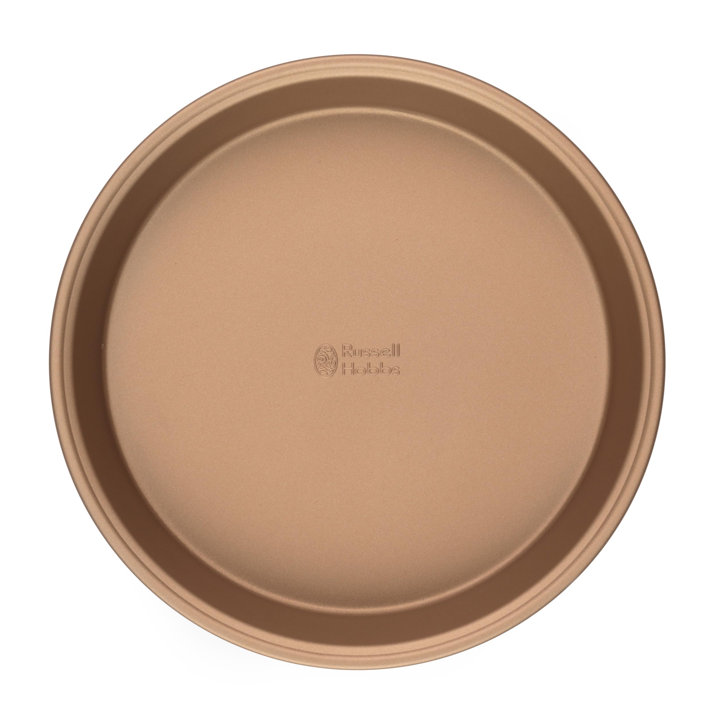 Russell Hobbs RH02146GEU7 Non-Stick Cake Tin - Round Baking Tray for Cakes, Pie/Tart Dish, Carbon Steel Oven Pan, Easy Clean, Strong, Durable, Oven Safe to 220 Degrees, Opulence Collection, Gold, 24cm