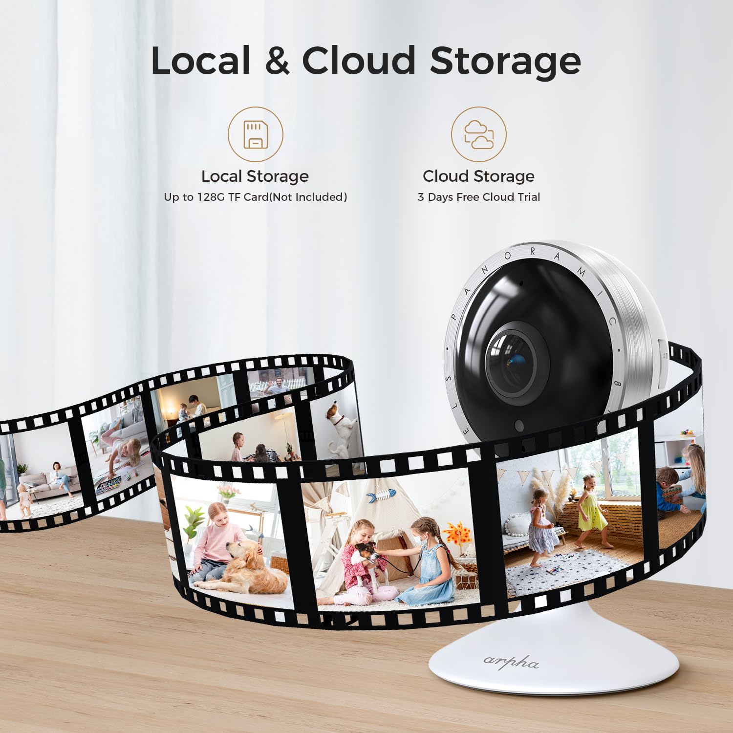 ARPHA 4K Indoor Security Camera, WiFi Pet Camera for Home Security with PIR Human Detection, Sound Detection, Night Version Two-Way Talk, Support TF Card & Cloud Storage