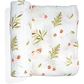 Rookie Humans Super Soft Viscose from Bamboo Muslin Swaddle Blankets for Baby Girls and Boys – Silky Soft - 47 x 47 inches Swaddling Blankets - Newborn Baby Essentials, Mushrooms