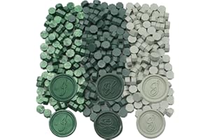ONWINPOR 300Pcs Wax Seal Beads, Green Mix Sealing Wax Beads for Wax Seal Stamp, Olive Green Wax Seal Beads Set with 3 Colors Sage Green Sealing Wax Perfect for Gift Sealing, Letter Wax Sealing (Green Mix)