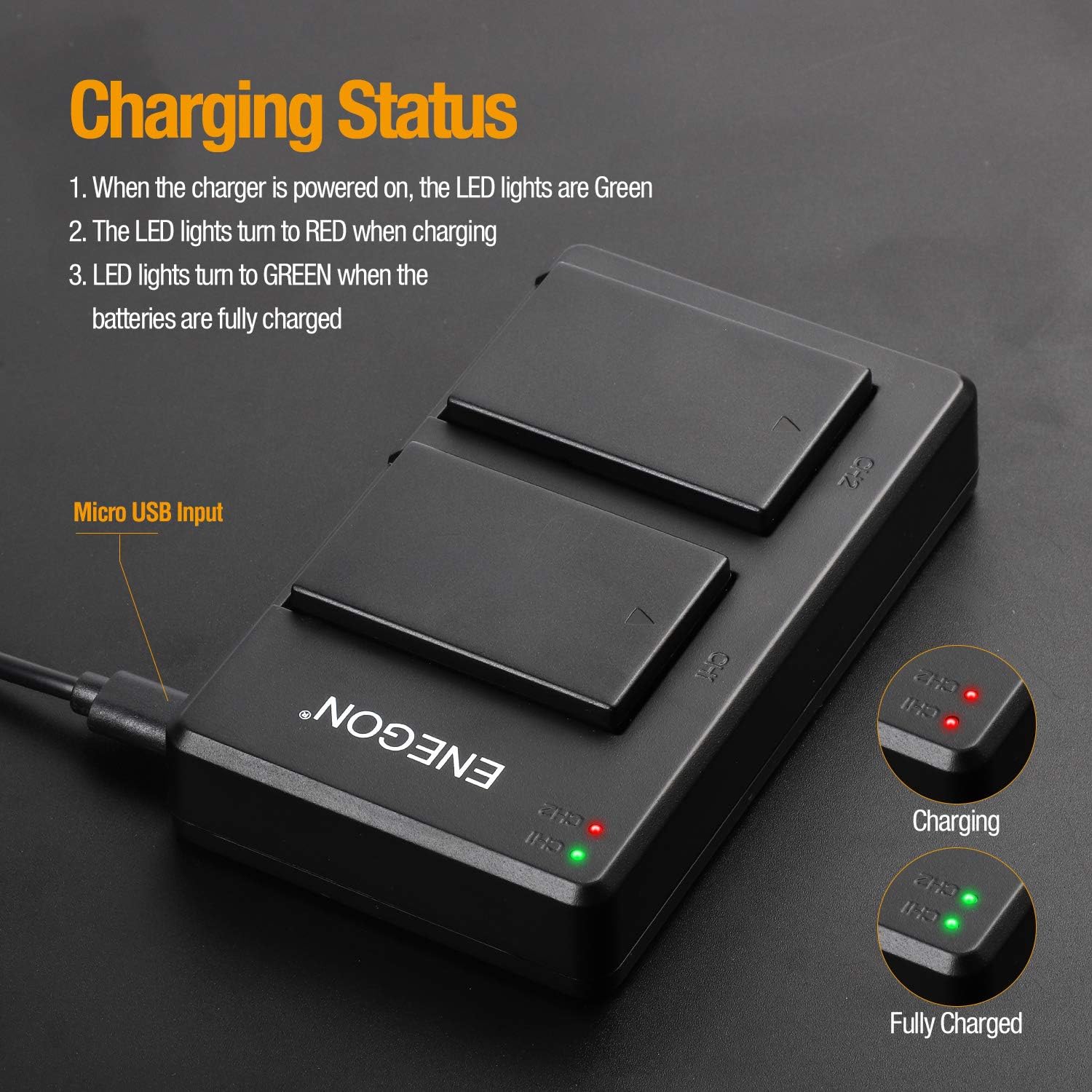 ENEGON LP-E17 Battery and Dual Rapid Charger for Canon EOS RP R10, R100, R50, R8, Rebel SL3, SL2, T8i, T7i, T6i, T6s,EOS M3 - Image 5