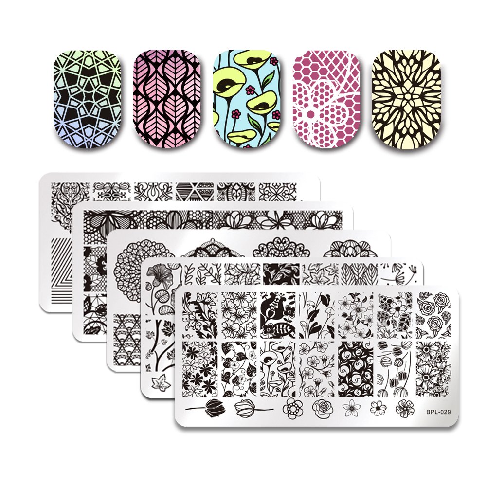 Born Pretty 5Pcs Nail Art Stamp Stamping Template Image Plates BPL026-030