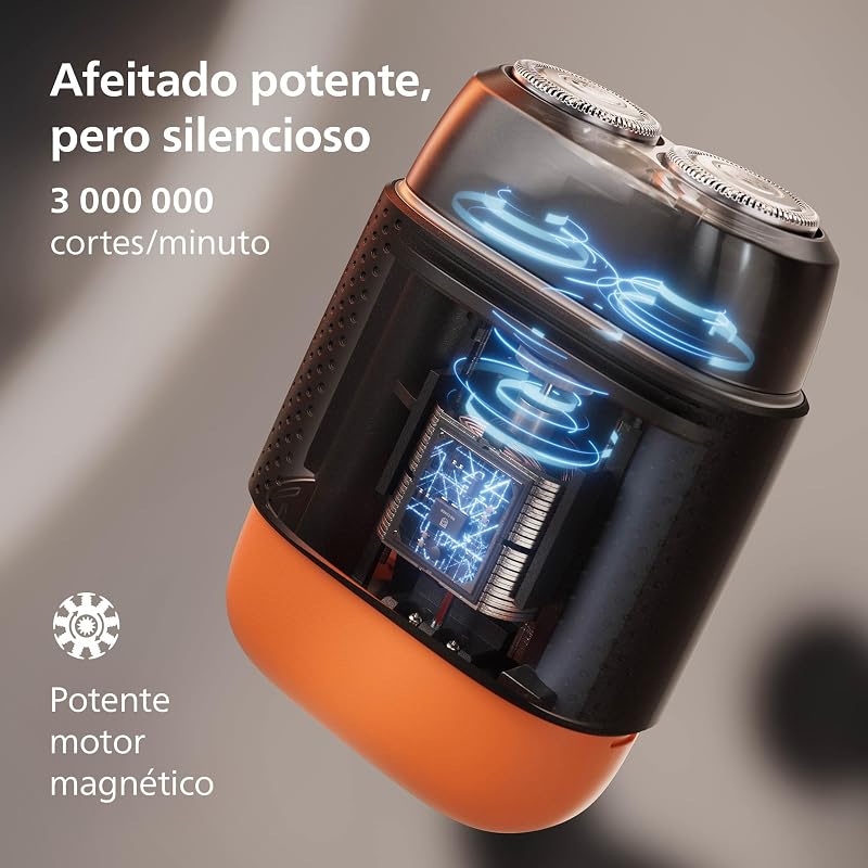 Serie 500 Afeitadora eléctrica compacta, sistema Levanta y Corta, cuchillas SteelPrecision, cabezales flotantes 3D, afeitado en seco y húmedo, funda y bloqueo de viaje, tapa magnética, S595/05