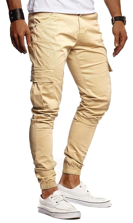 LEIF NELSON Herren Jeans Chino Cargo Hose Stretch Jeanshosen Jogger Chinohose Freizeithose Stretch Slim Fit LN9285
