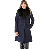 Nine West womens Ah8901 - Nine West Mid-length Faux Wool Coat