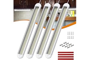 RVZONE 12V LED Interior Light Bar | 120LEDs 1800LM 8W DC 12 Volt led Strip Lights with ON/Off Switch RV Led Lights Interior for Camper Truck Van RV Trailer Cargo Lights Fixture Motorhome (4Pack)