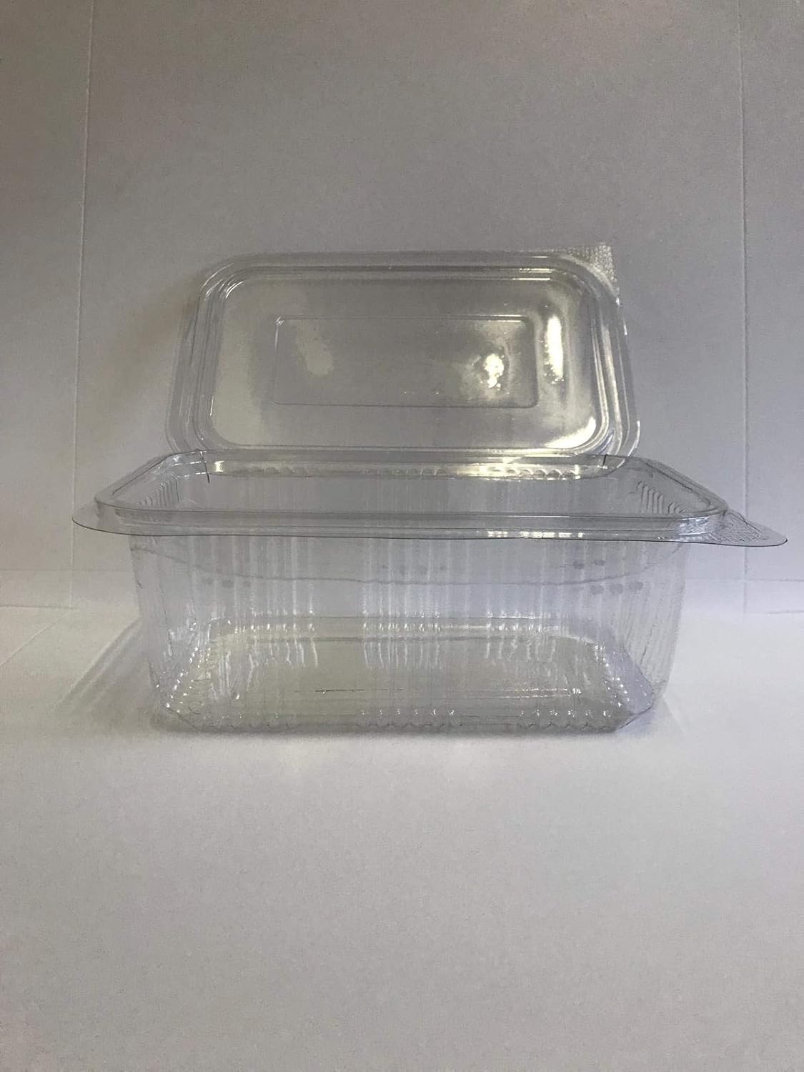 Hinged 375ml Plastic food Container for Salad, Pasta, fruits and Cake