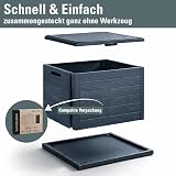 Prosperplast Woodebox Garden Storage Box 140L Anthracite Lockable Plastic Chest view 5