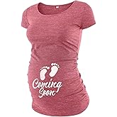 Funny Maternity Shirts for Women - Soft Comfortable Graphic Womens Pregnancy Tops Short Sleeve