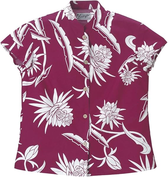 Amazon Bs158 ローンレディスアロハシャツ 月下美人 シャツ ブラウス 通販