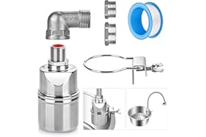 JAKIRRAMY Float Valve - 1/2" 3/4" 1" Water Float Valve, 304 Stainless Steel Automatic Water Level Control Float Valve, Auto Shut Off Ball Mini Float Valve for Water Tank, Pool, Livestock Troughs (1 Pack)