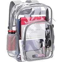 Large Clear Backpack - Heavy Duty PVC Transparent Bag For Stadium, School, Work, Travel