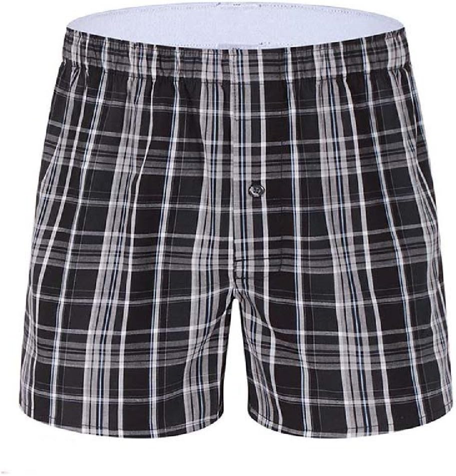 Loose Plaid Cotton Men Underwear Boxer Shorts Leisure Lounge Home Underpants