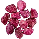 QNAVIC Genuine Raw Ruby Rough Rock Gemstone, Chakra Healing Energy Birthstone Crystal for Jewelry Making Supplies, Gift for her, Wire Wrapping DIY Crafts, Wholesale Bulk Loose Gemstones