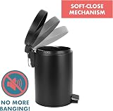 Home Treats 3L Small Bathroom Pedal Bin with Soft Close Lid Black view 5