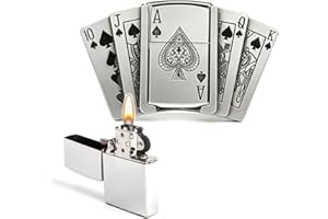 Spade A Ligh-ter Holder Belt Buckle, Royal Flush Belt Buckle for Men Poker Cards Belts Buckles Straight Flush Belts Buckles