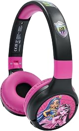 Lexibook Monster High 2-in-1 Bluetooth Headphones with Mic Pink Black HPBT010MH view 2