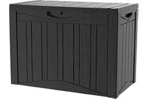 Decksplore 45 Gallon Outdoor Storage Box Waterproof Lockable Resin Deck Box Large, Patio Storage Bin for Pool Accessories Cushion Furniture, Garden Tools, UV-Resistant Outside Delivery Black