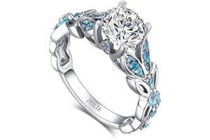 Jeulia 4.3 Carat Personalized Sterling Silver Butterfly Rings for Women Purple Amethyst Bridal Round Cut Wedding Engagement Eternity Valentine's Promise Ring Set