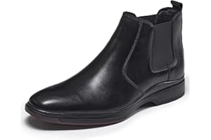 ArcBrothers Men's Chelsea Dress Boots Comfortable Leather Slip On Ankle Boots For Casual & Formal Occasions