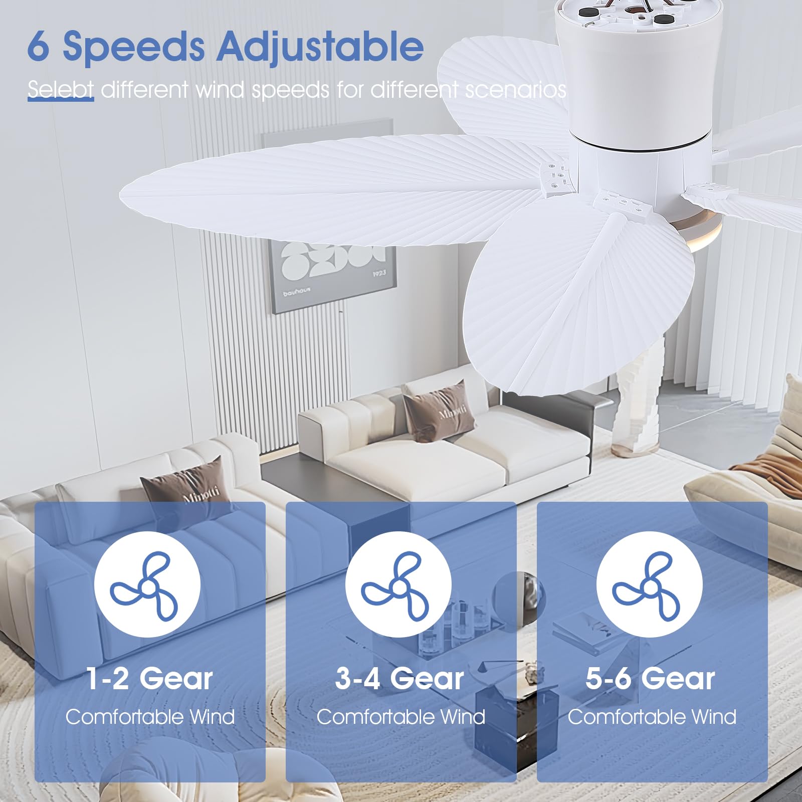 Surtime Palm Leaf Ceiling Fans with Lights-42