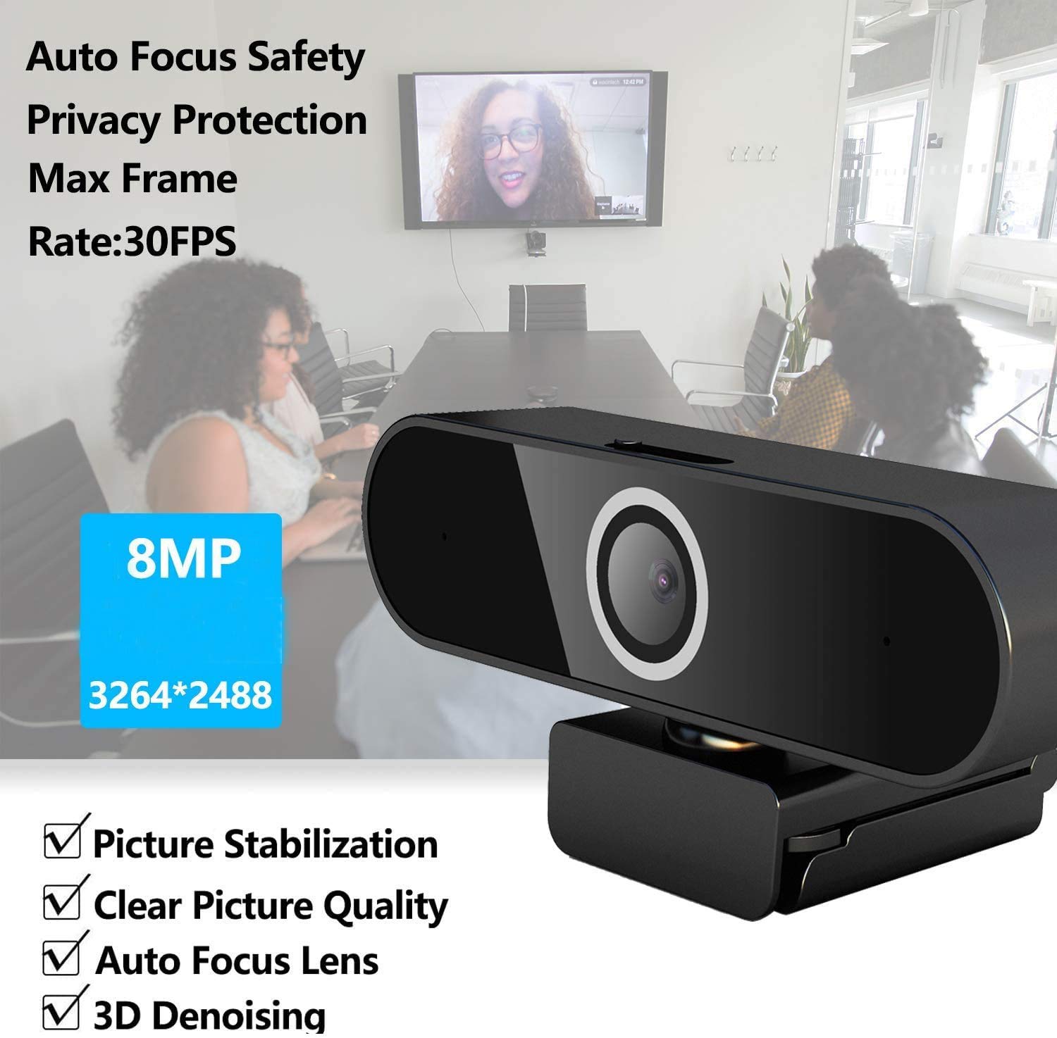 bochani USB PC Computer Webcam with Microphone,Webcam HD 1080p Web Camera, Laptop Desktop Full HD Camera Video Webcam, Widescreen, Pro Streaming Webcam for Recording, Calling, Conferencing, Gaming