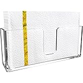 XQIGI Acrylic Napkin Holders, Guest Towel Dispenser Napkin Paper Stand, 9 Inch Clear Hand Towel Storage Tray for Bathroom Vanity Countertop, Kitchen Counter, Dining Table Parties Weddings